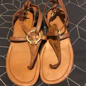 Franco sarto sandals gold and tan